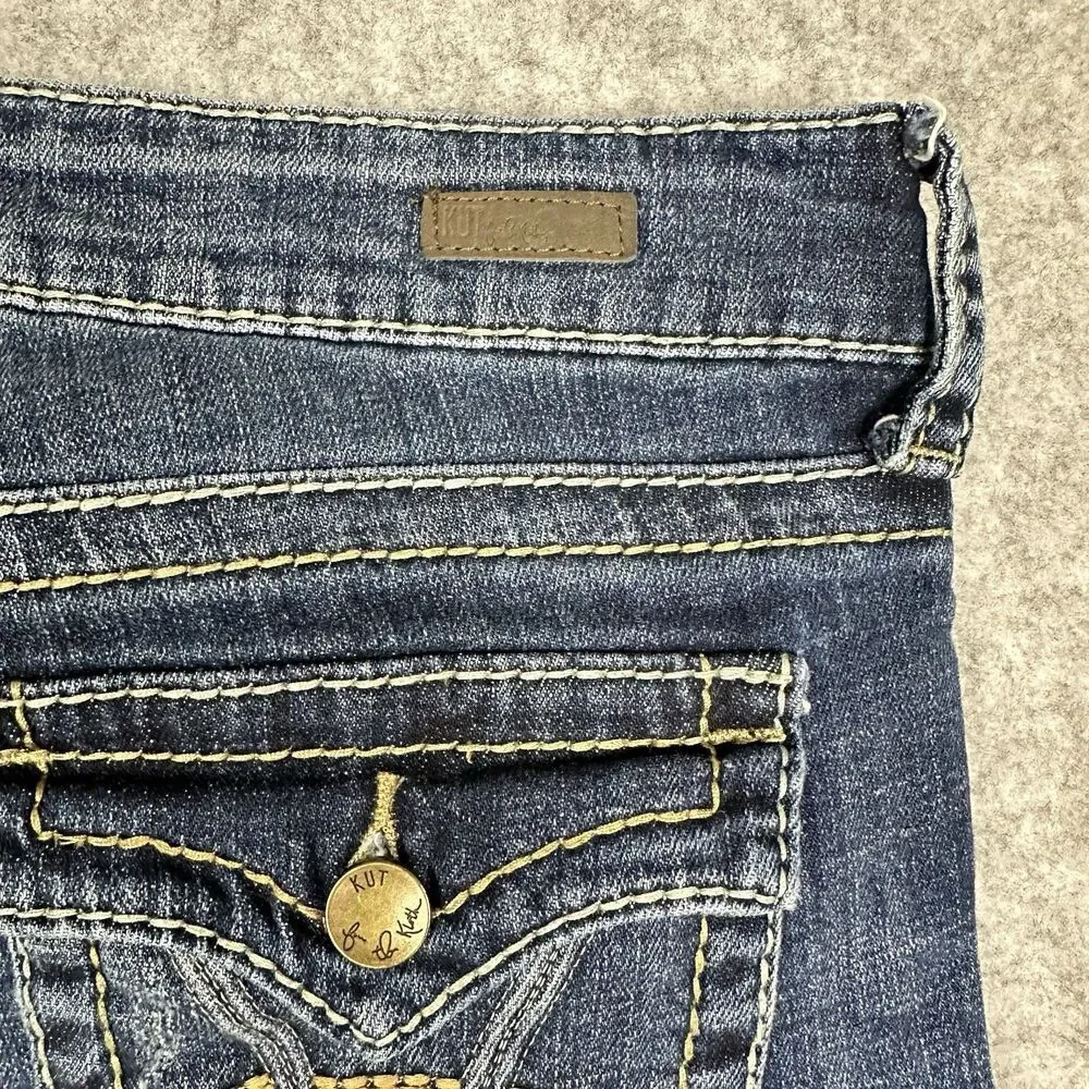 Kut from the Kloth Natalie Bootcut Jeans Womens 10 Flap Pockets Western Boho